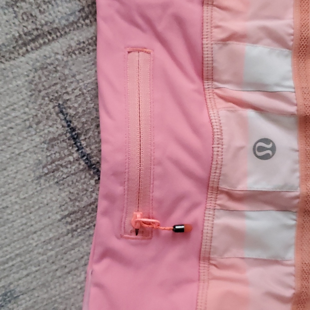 Lululemon Pace Setter Skirt Gros Gingham Bleached Coral / Pop Orange HTF sz4 - Picture 9 of 10